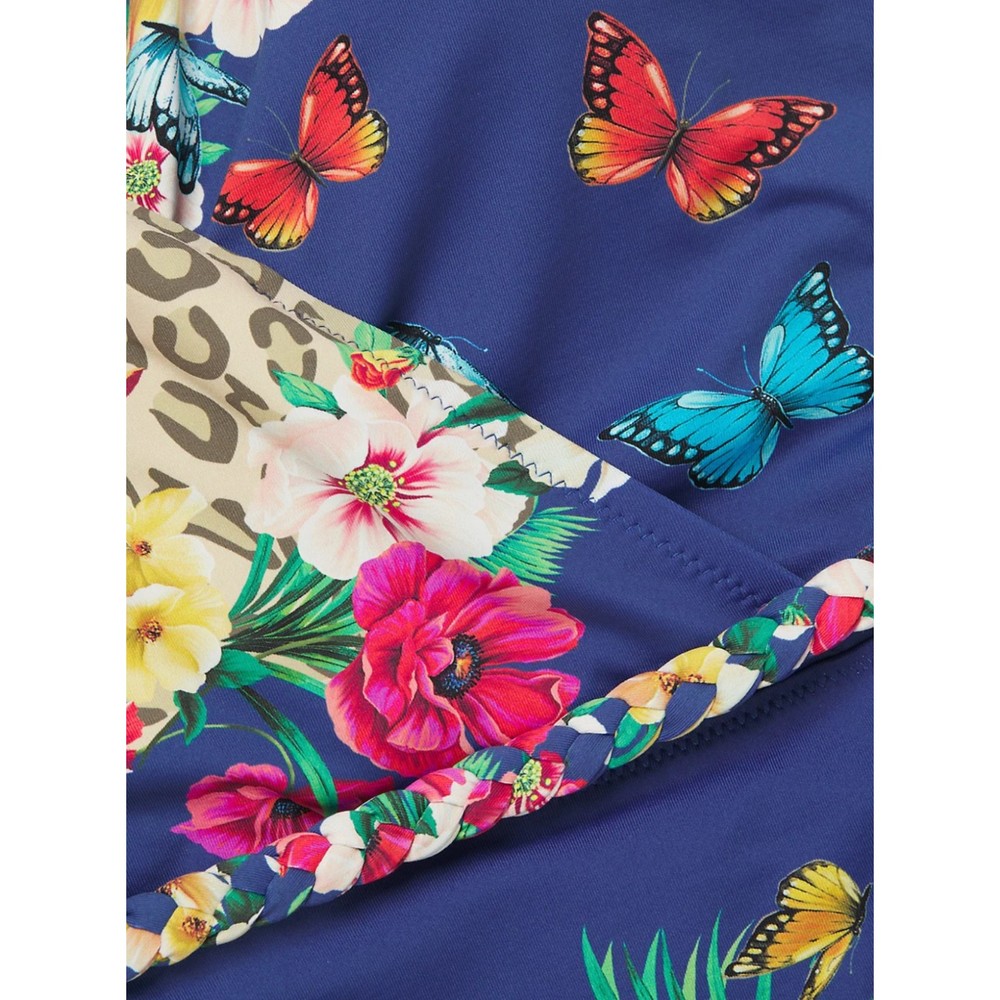 Johnny Was Fleur Braid Wrap One Piece Swimsuit XS M Butterfly Floral Print Belt - Picture 7 of 7